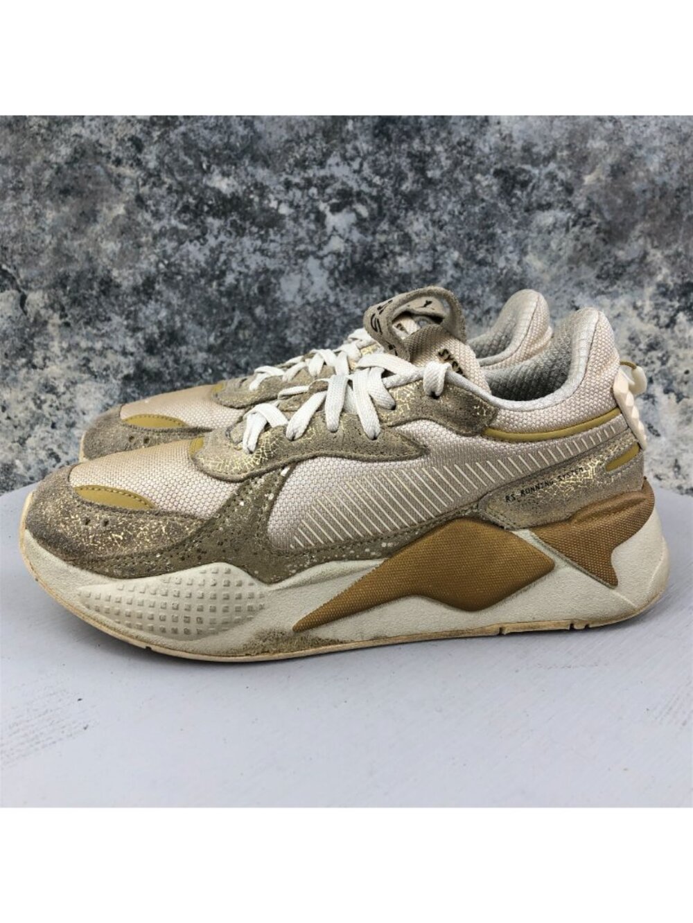 Puma Women's Size 9 RS-X Winter Glimmer Cream Gold Lace-Up Sneakers 372761-01 - Picture 3 of 12